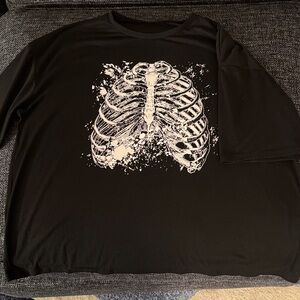 SHEIN Black Ribcage GraphicTee